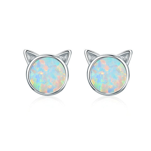 Opal Cat Earrings