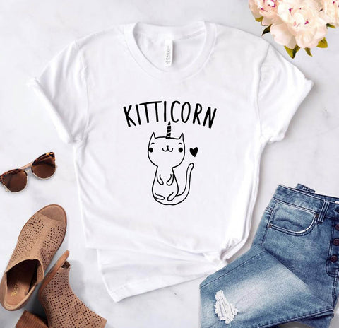 Cotton T-Shirt for Women - Kitticorn