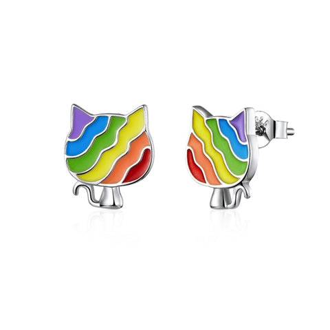 Rainbow Cat Earrings