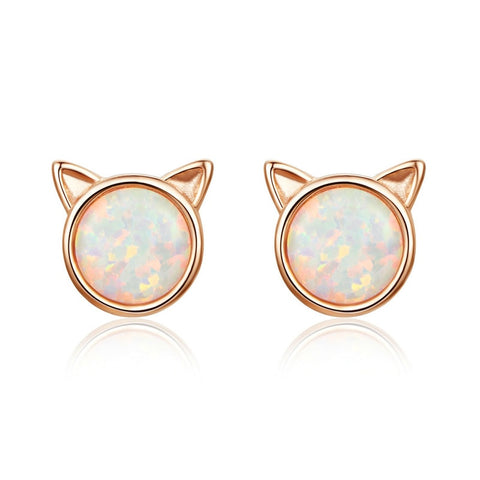 Opal Cat Earrings