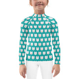 Kids' Rash Guard with Cat Face Pattern