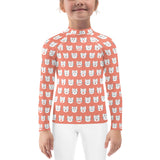 Kids' Rash Guard with Cat Face Pattern