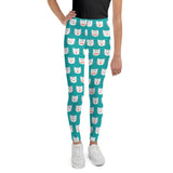 Youth Leggings with Cat Face Print