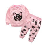 Kitten Print Sweater with Matching Sweatpants for Toddlers