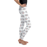 Youth Leggings with Cat Face Print