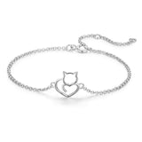 Sleeping Cat And Heart Bracelet