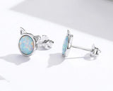 Opal Cat Earrings