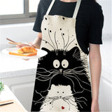 Apron with Ridiculous Cat Cartoons