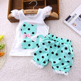 Polka Dot Kitty T-shirt and Bottoms for Toddlers